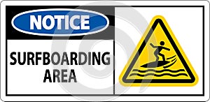 Water Safety Sign Notice - Surfboarding Area