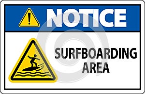 Water Safety Sign Notice - Surfboarding Area