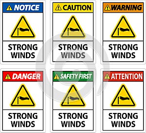 Water Safety Sign Warning - Strong Winds