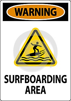 Water Safety Sign Warning - Surfboarding Area