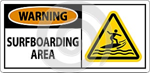 Water Safety Sign Warning - Surfboarding Area