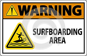 Water Safety Sign Warning - Surfboarding Area