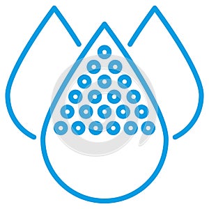 Water Salinity icon for measuring water quality. Simple vector blue symbol