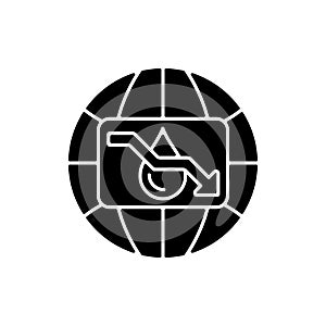 Water scarcity black glyph icon