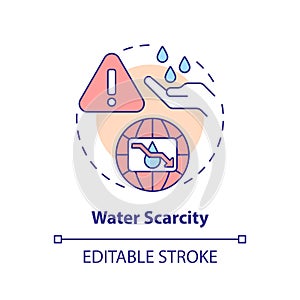 Water scarcity concept icon