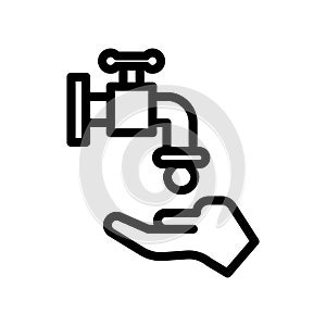 water scarcity line icon illustration