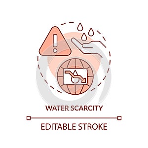 Water scarcity terracotta concept icon