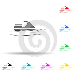 water scooter multi color style icon. Simple glyph, flat vector of summer pleasure icons for ui and ux, website or mobile