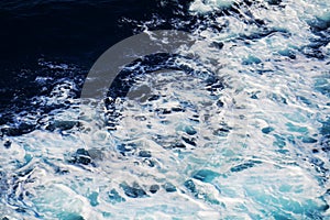 Water, sea agitated bubbles, Tyrrhenian sea, background