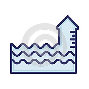 Water, sea, water level, sea level fully editable vector icon