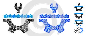 Water Service Gear Composition Icon of Spheric Items