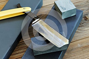 Water sharpening stones and cutthroat razor