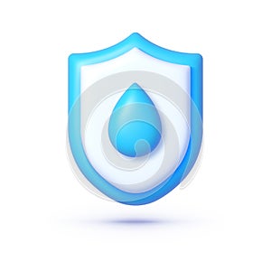 Water shield 3d, great design for any purposes. Internet network concept. Environment concept. Vector icon