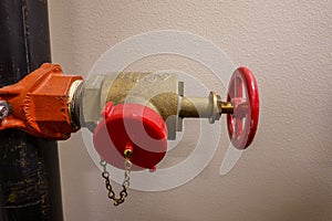 A water shutoff valve in an apartment complex in Seattle, WA