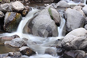 Water silk Colca River in the Andes. Arequipa, PerÃº