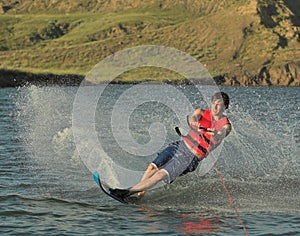 Water skier on lake