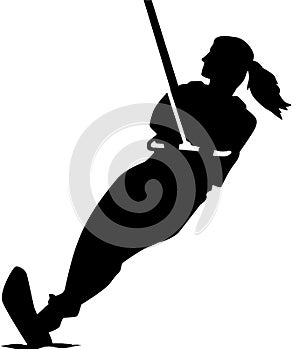 Water skiing woman silhouette