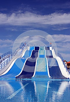 Water slide at amusement park