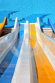 Water slide with pool