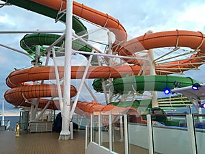 Water slides onboard cruise ship Liberty of the Seas