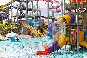 Water slides at the public water park