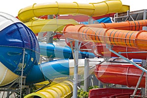 Water slides at the water park