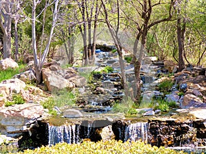 Slow cascade of water falling