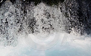 Water small waterfall with white foam