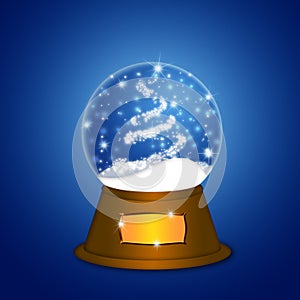 Water Snow Globe with Christmas Tree Sparkles