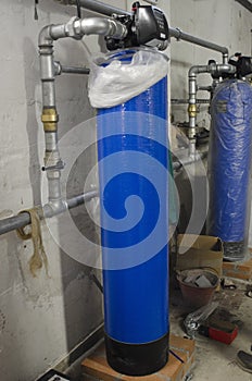 Water softeners in industrial plant
