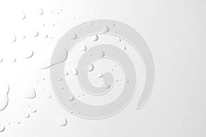 Water spill on white background