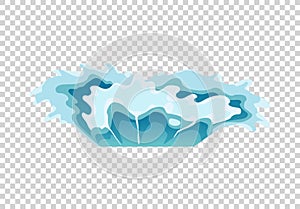 Water splash animation. Shock waves on transparent background. Spray motion, spatter blast, drip. Clear water frames for