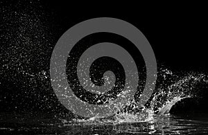 Water splash on black background 4