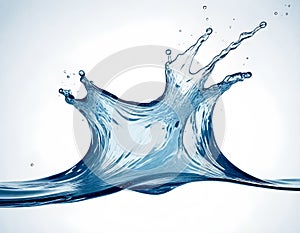 a water splash with the blue drops isolate on white background