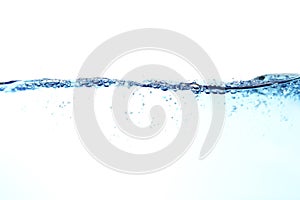 Water splash with bubbles of air, isolated on the white background