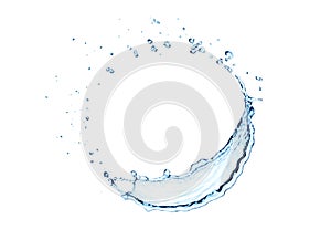 Water splash circle isolated