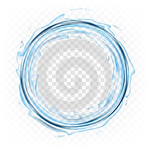 Water splash circle isolated on transparent background.