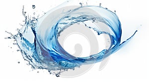 Water splash in circle shape isolated on white background