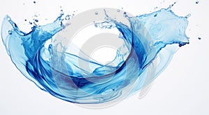 Water splash in circle shape isolated on white background