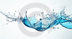 Water splash in circle shape isolated on white background