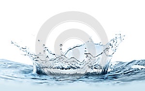 Water Splash Crown on White Background AI-GENERATED
