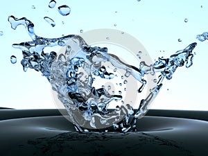 Water splash and droplets