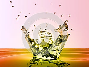 Water splash and droplets