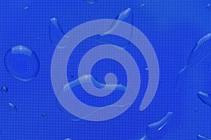 Blue water splash droplets background with pixel pattern.