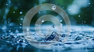 Water splash. Falling drop of rain