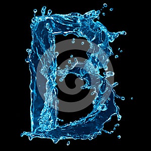 Water Splash Forming Letter B