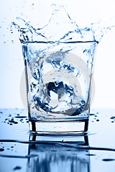 Water splash in glass