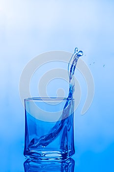 Water splash in a glass