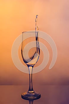 Water splash in a glass