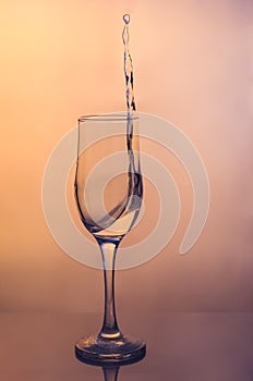 Water splash in a glass